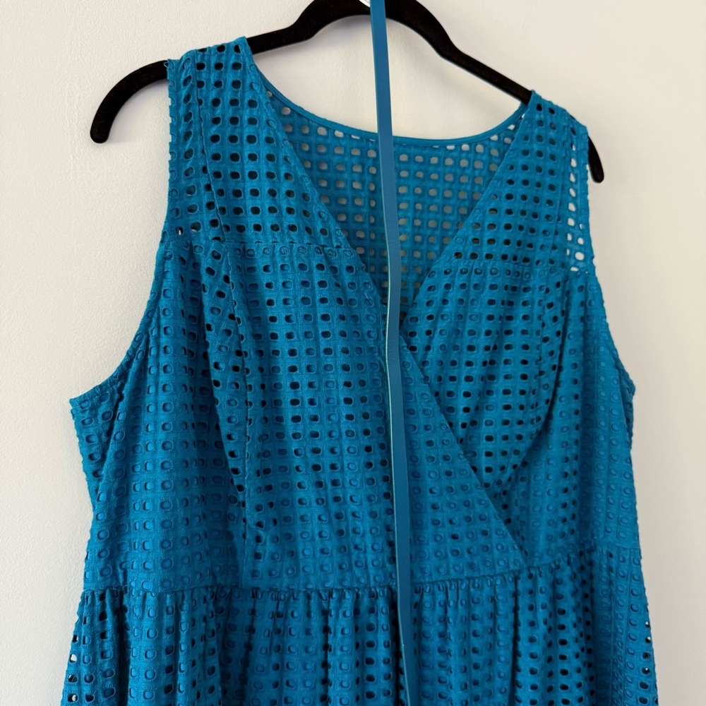 NWT Lane Bryant Teal Eyelet Dress - Picture 2 of 8